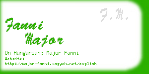 fanni major business card